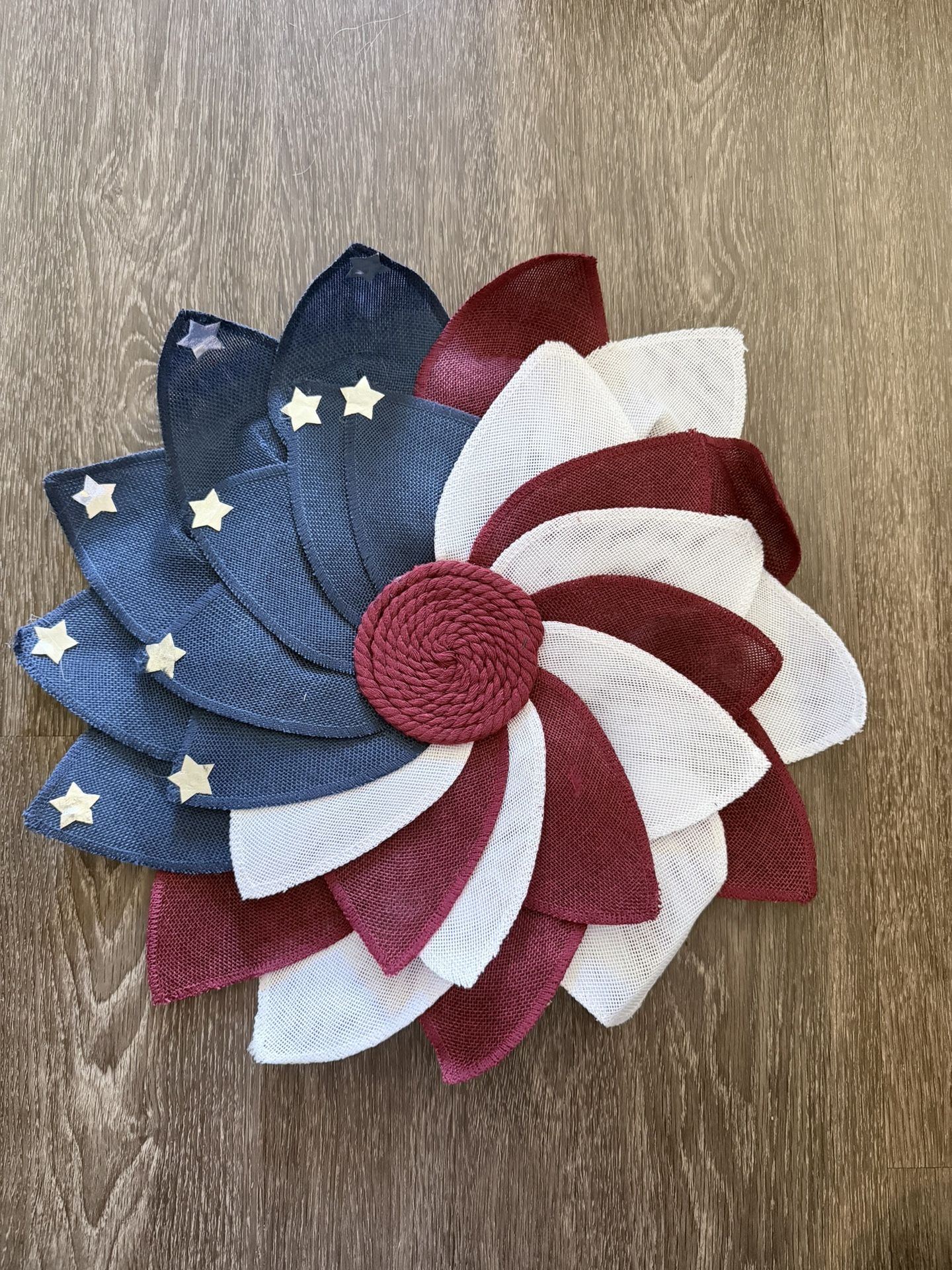 4th of July Wreath for Front Door, 18 in Patriotic Door Wreath Red White and Blue Wreath for 4th of July, Independence Day, American Flag Themed Front