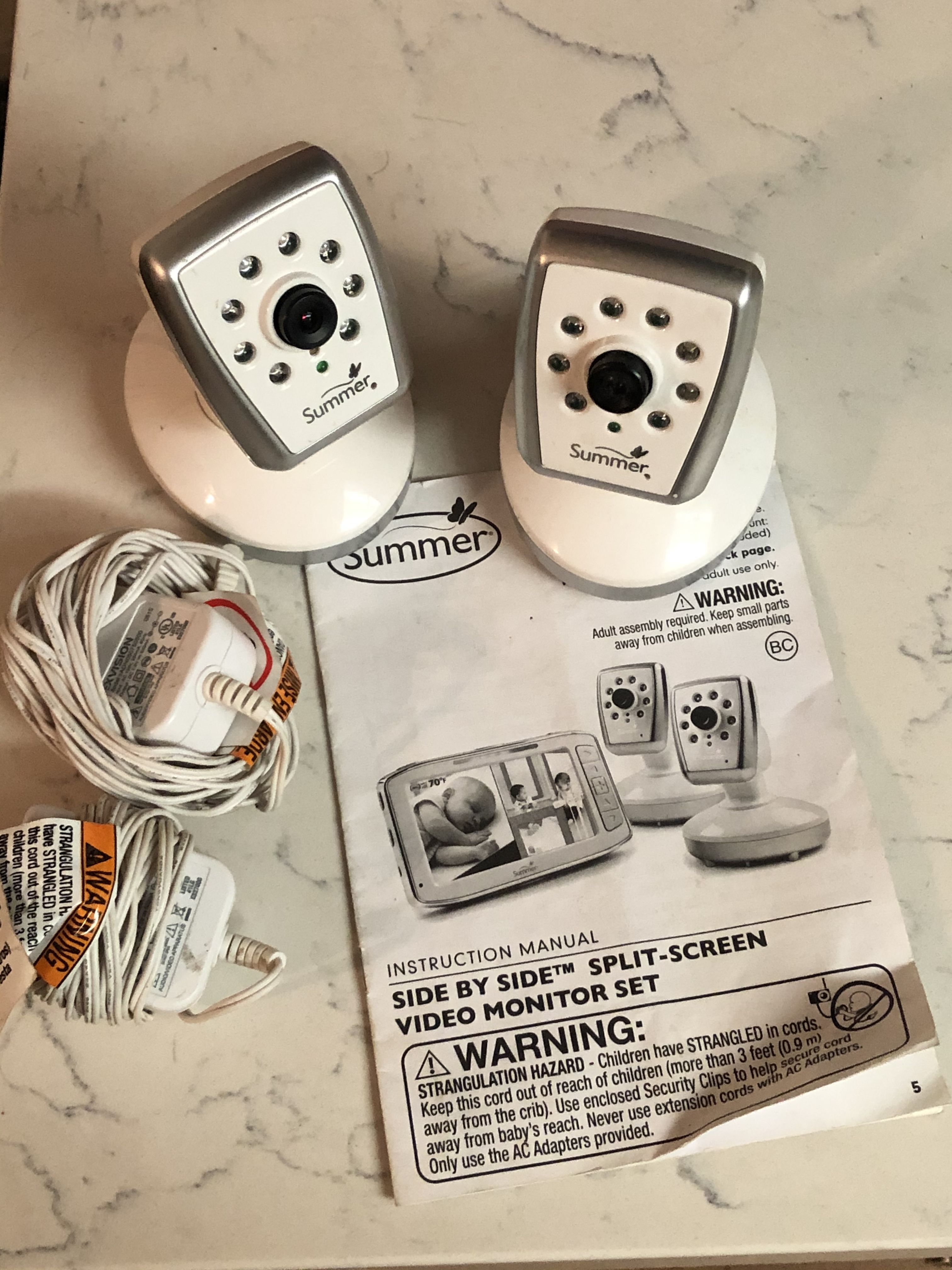 Summer Infant Baby Monitor Video Cameras PZK-897T #28970 w/ Power Supply