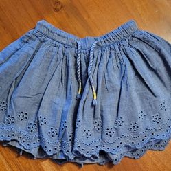 Cat & Jack Size 4T/5T Chambray Eyelet Full Pullon Blue Cotton Skirt