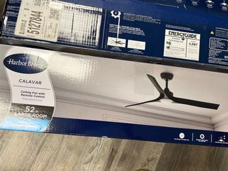 Calavar 52-in Matte Black LED Covered Outdoor Ceiling Fan With Light and Remote Control