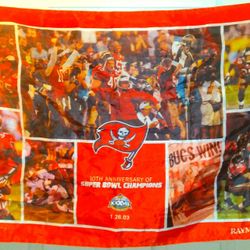 Tampa Bay Buccaneers 10th Anniversary Super Bowl Banner Flag