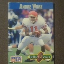 1990 Pro Set Andre Ware Detroit Lions Football CollectABooks Book Booklet Collectible Vintage Sports NFL Trading Professional Pro