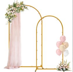 Chesjin Gold Metal Arch Backdrop Stand 2pcs Set ONLY 7.2FT & 6FT