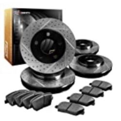 R1 Concepts CPDS11195 Premier Series Drilled And Slotted Rotors And Ceramic Brake Pads!