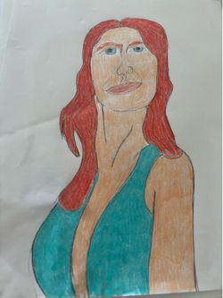 Woman drawing  8x10