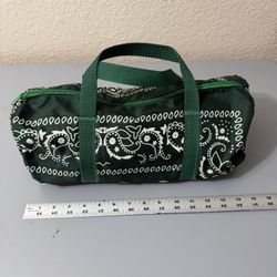 Green Paisley Bandana Mini Duffle Bag