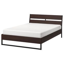 Full Size Bed Frame With Angled Headboard