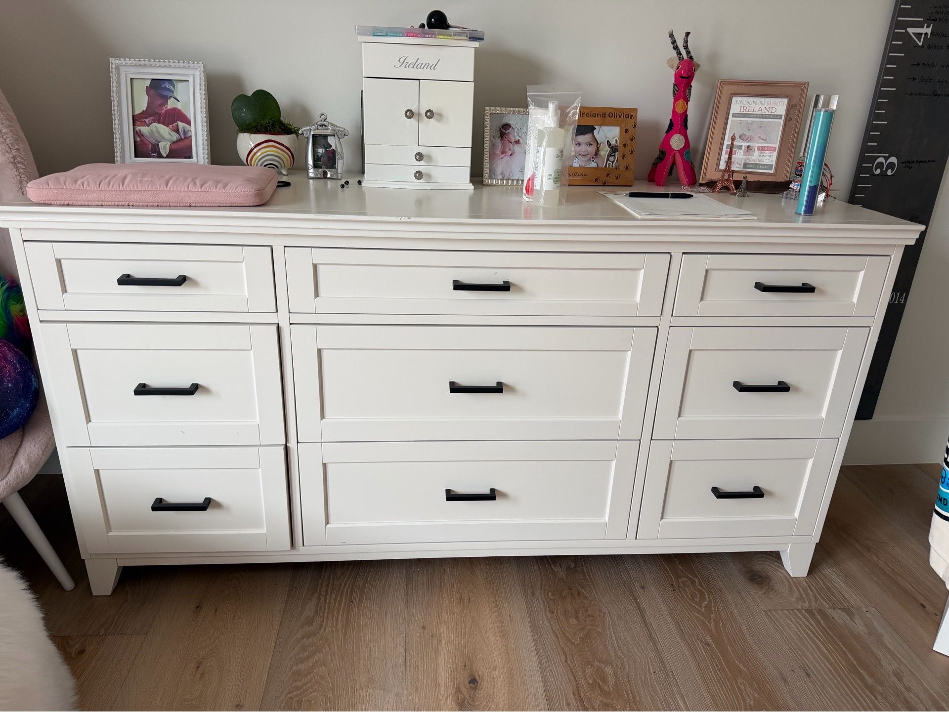 teen dresser Soho 5-Drawer Dresser, White comes with safety Monterey 6 Drawer Dresser