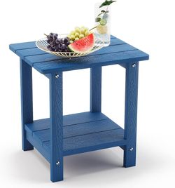 Morden Side Table for Patio, Pool, Porch Weather Resistant (Navy Blue)