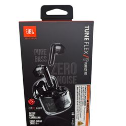JBL Tune Flex True Wireless Bluetooth Active Noise Canceling Earbuds with Built-in Mic - Ghost Black 