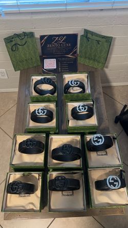 Men’s belts new with box and bag fit size 30-32-34-36-38