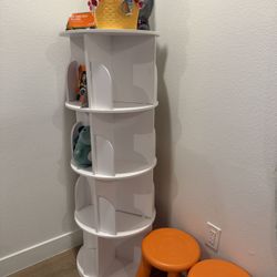 Floor Standing Bookshelf 4/5/6 Tier Revolving Bookcase Storage Rack for Study, Living Room(40 * 159cm)