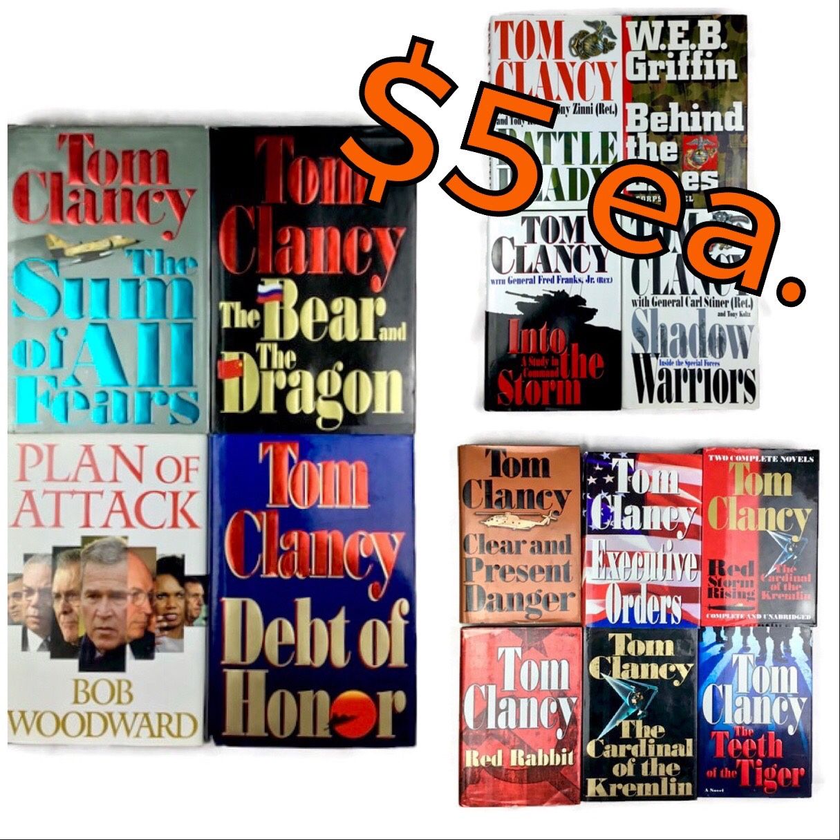 Tom Clancy Hardcover Book Novel Blowout Sale!