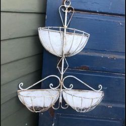 Beautiful Braided Iron Three Basket Plant Holder: