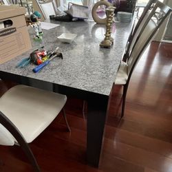 Modern Stone-Top Dining Table – 7 ft – Seats 6–8