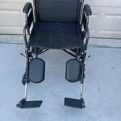 ProBasics Heavy Duty Transport Wheelchair 22" Seat and w/12" Rear Wheels Upgrade. Very Used in good condition with cosmetic blemishes. There are some 