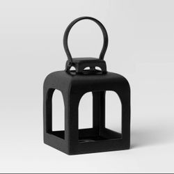 6.4"x5" Tealight Cast Aluminum Outdoor Lantern Candle Holder Black - Threshold