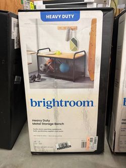 Brightroom Heavy Duty Metal Storage Bench   Dimensions: Approximately 35.75 in L x 18.25 in W x 21.25 in H (assembled)  MSRP $68, our price $40
