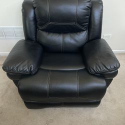 Black Faux Leather Electric Recliner