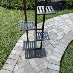 Bamboo Wood 6 Shelf Plant Display, Household Display