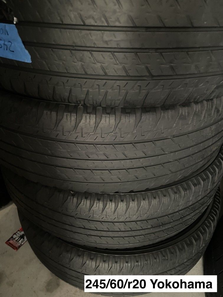 245/60/r20 Yokohama ALL FOUR (4) TIRES