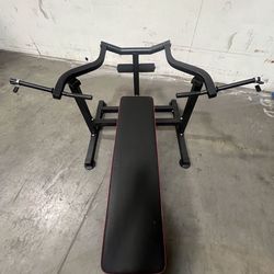 Only $135.00. Bench Press In Box!! Set Chest Press Machine with Independent Converging Arms and Dumbbell Rack Bench Holds 440 Lbs Mm