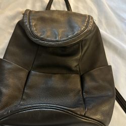 Leather Black Backpack