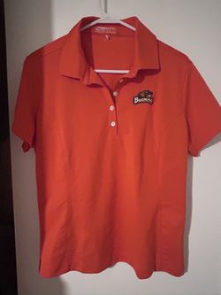 Oregon State Beavers Shirt Womens Large 12/14 Orange Nike Polo Golf Dri-Fit