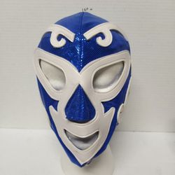 Wrestling Lucha Libre Luchado Mask Blue White 