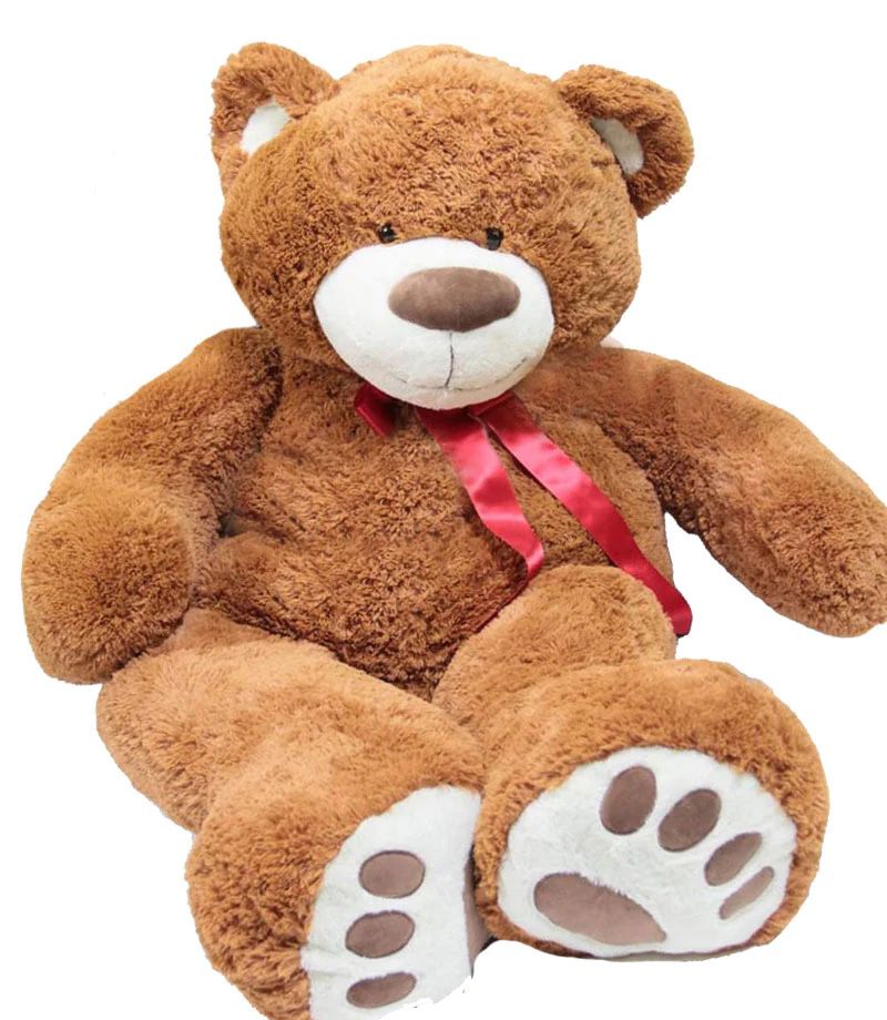 Giant Brown Teddy Bear With Ribbon