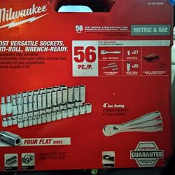 3/8 in. Drive SAE/Metric Ratchet and Socket Mechanics Tool Set (56-Piece)