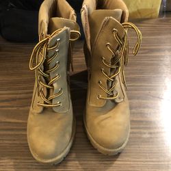 Zigi Soho Kiana Lumberjack Tan/Wheat Block Heel Combat Suede Boots Size 8