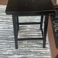Black Wood Stool
