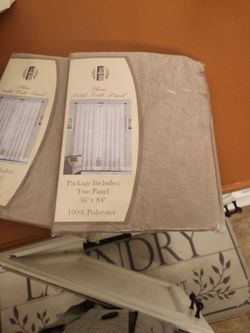 Cortinas Trasparentes Set  de 2piezas Color Beige