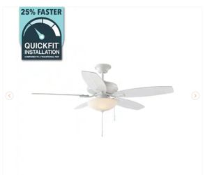 Hampton Bay North Pond 52 in. Indoor/Outdoor LED Matte White Ceiling Fan - New
