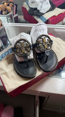 Tory Burch Miller Sandals Black Gold