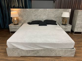 Nova Domus Marbella Eastern King Bed + 2 Nightstands – $2,584 Retail