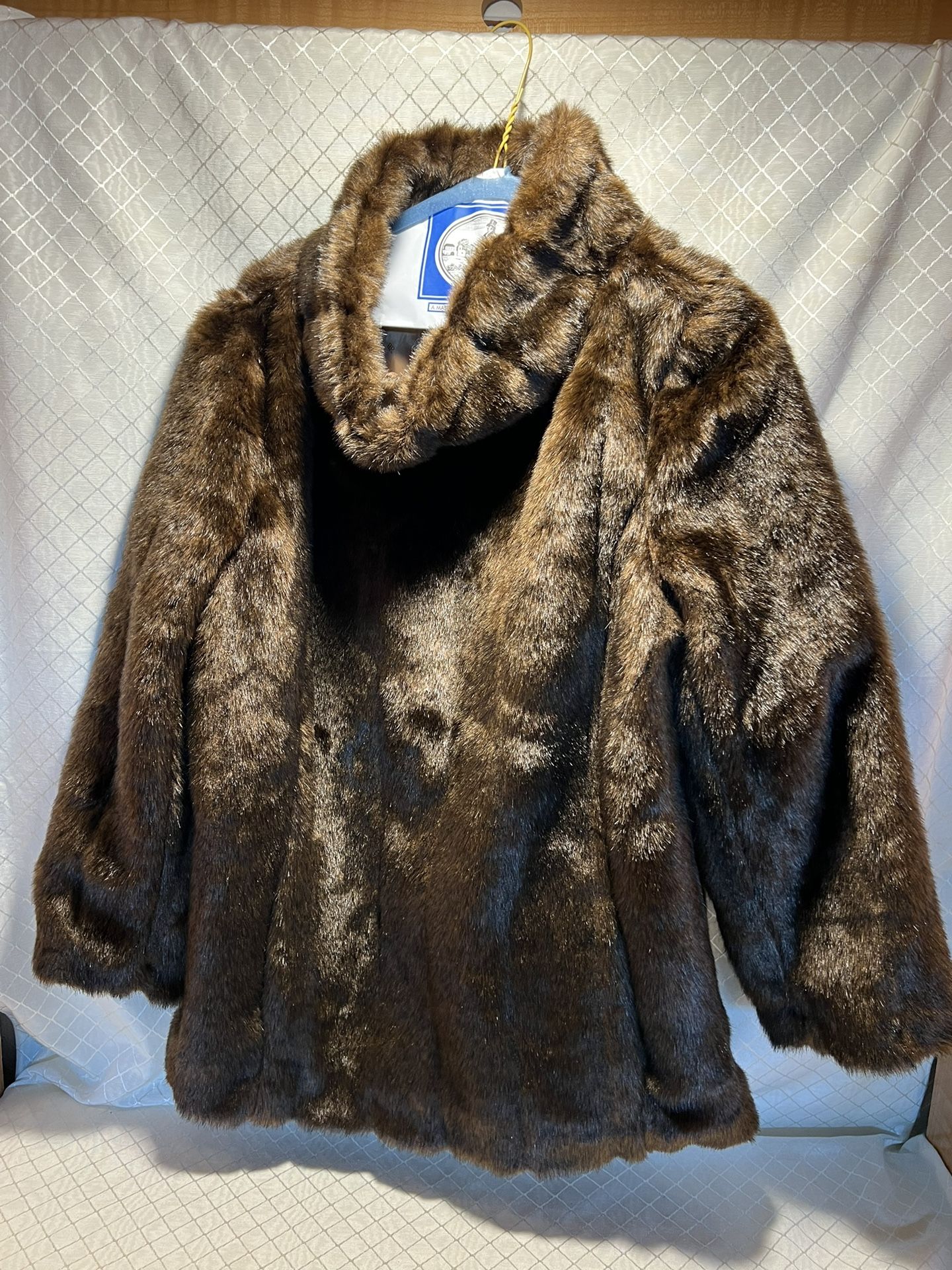 Banana Republic Jacket Faux Fur Brown Pull Over Cost Size Small