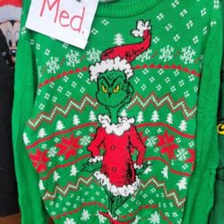Adult MEDIUM Grinch Christmas Ugly Sweater