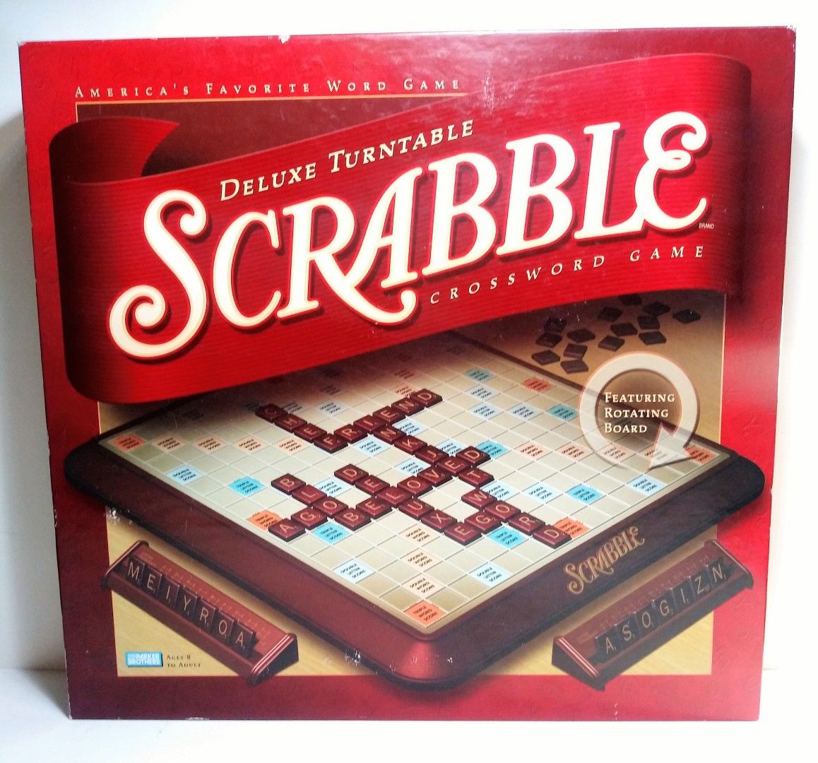 SCRABBLE Deluxe Turntable Board Game 2001 PARKER BROTHERS 100% COMPLETE Hasbro