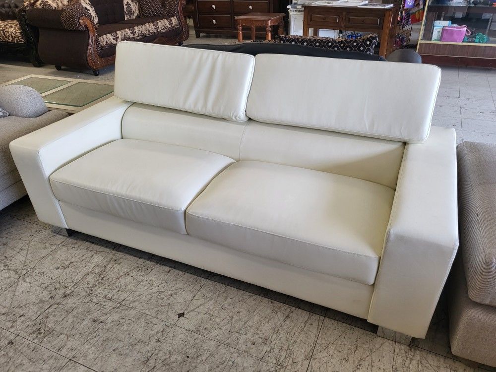 White Pleather Sofa