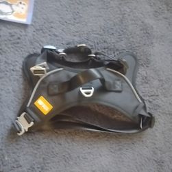 Black Dog Harness with Reflective Straps