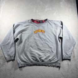 Vintage USC Trojans Men’s Large Gray Sweater Crewneck Embroider Y2K Baggy#1270