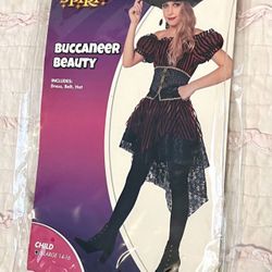 Excellent Condition  Kids Buccaneer Beauty Pirate Costume approximately 10 to 12 years Includes:  Dress, Belt, Hat
