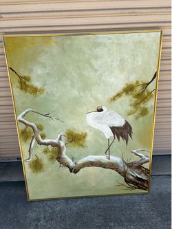 Large bird oil painting