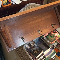 3 Coat Hanger & Shelf… Heavy, Solid Wood.