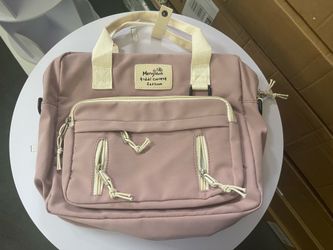 MengHuo Pink Canvas Messenger Bag