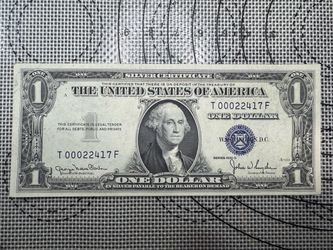1935-D $1 SILVER CERTIFICATE — BLUE SEAL — LOW SERIAL NUMBER 00022417!
