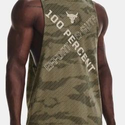 Under Armour Project Rock 100 Percent Tank Top  Heritage Green