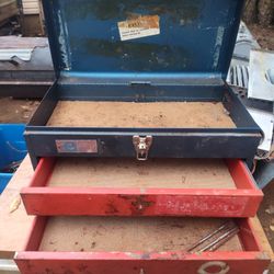 Heavy Duty Tool Box. One Top Shelf , Two Drawers 10.00